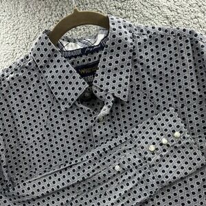 Wrangler George Strait Troubadour Mens XL Navy Geometric Snap Western Shirt EUC